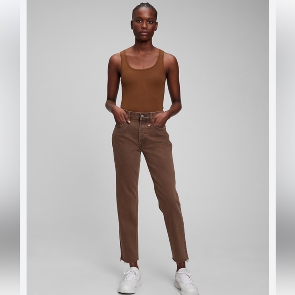 Gap Cheeky Straight High Rise Brown Jeans